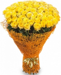 Букет "101 желтая роза" (50 см.)