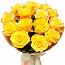 Букет 15 желтых роз 