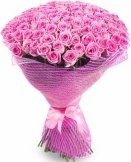 Букет розовых роз (101 шт 50 см)