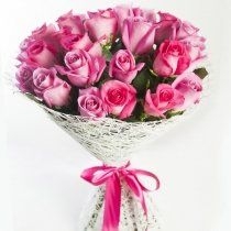 Букет розовых роз (25 шт 50 см)
